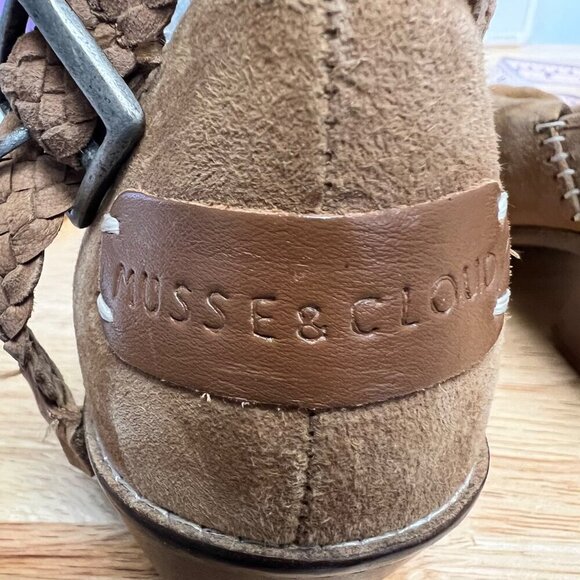 Musse & Cloud Tan Block Heel Ankle Boots Suede Pointed Toe EU 39 US 8 - Picture 7 of 8